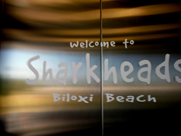 Sharkheads Biloxie Beach sign